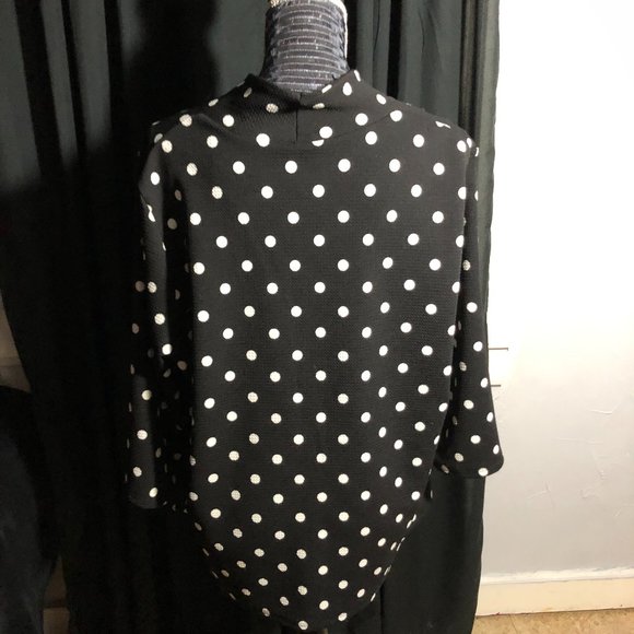 Ssoulm 3XL Black/White Dots One Button Cardigan - Picture 6 of 6